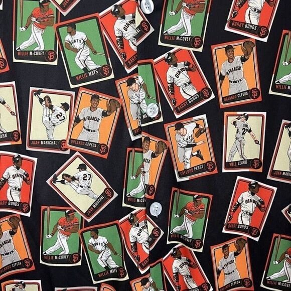 San Francisco Giants Hawaiian Shirt Authentic MLB Baseball Card Print Medium - Picture 6 of 12